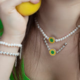 Lemon-Mint Slush Silver Necklace