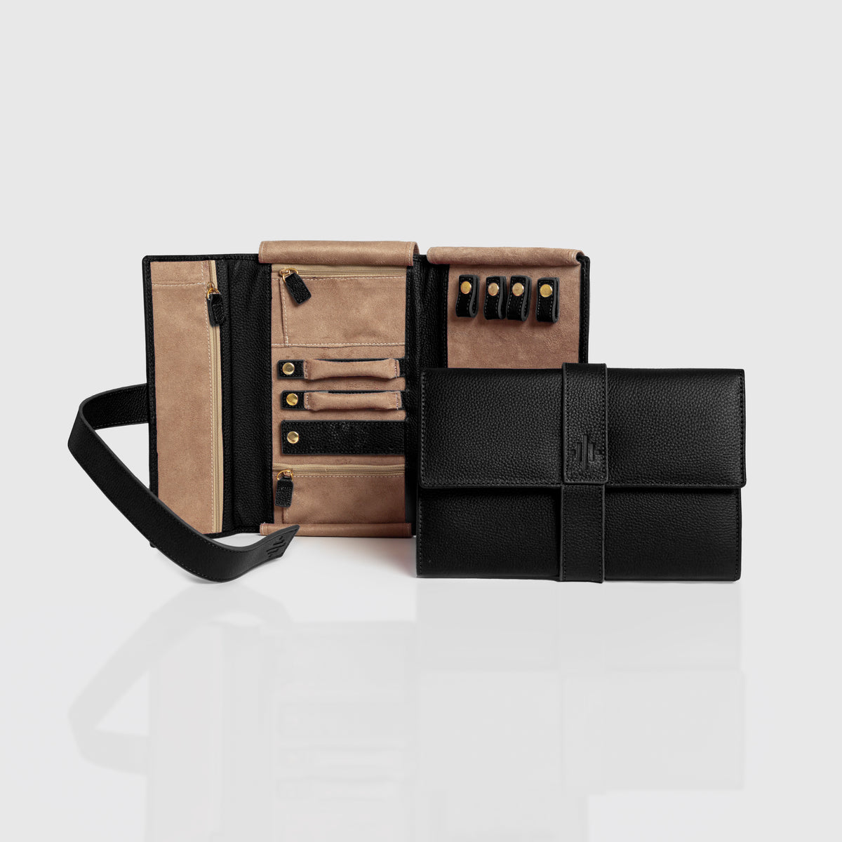 Black Akeela Travel Jewelry Wallet