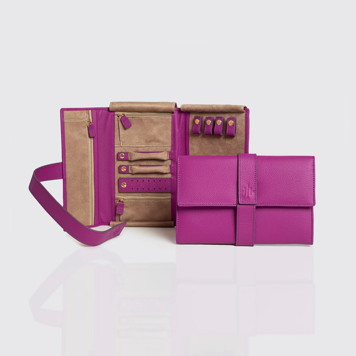 Fuschia Akeela Travel Jewelry Wallet