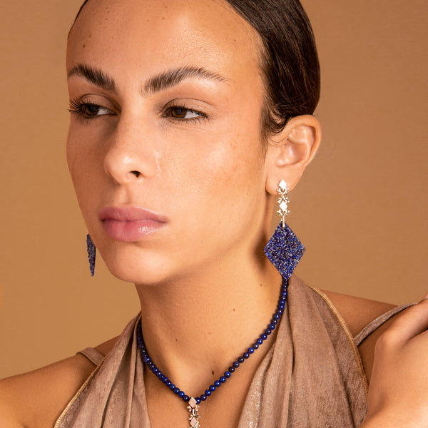 Amazigh Lapis Statement Earrings