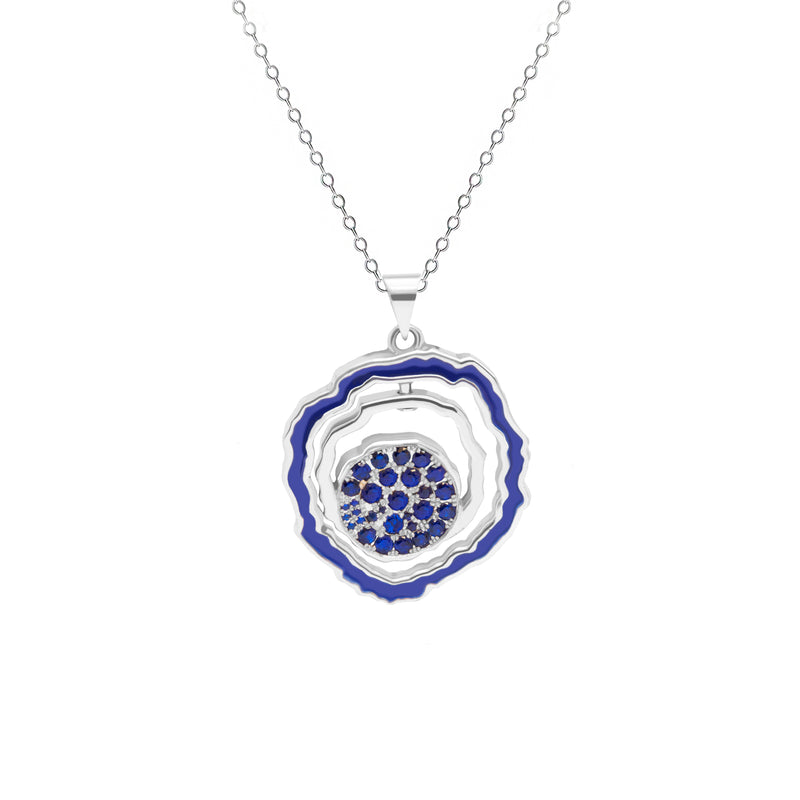 Dynamic Blue Sun Necklace