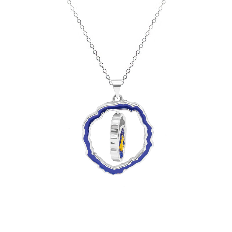 Dynamic Blue Sun Necklace