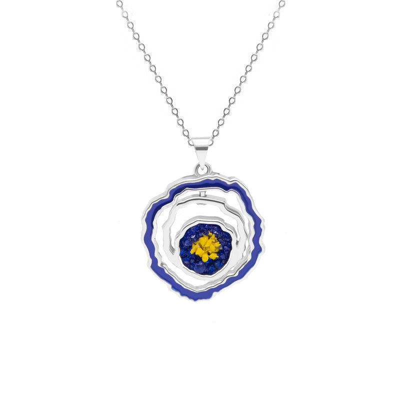 Dynamic Blue Sun Necklace