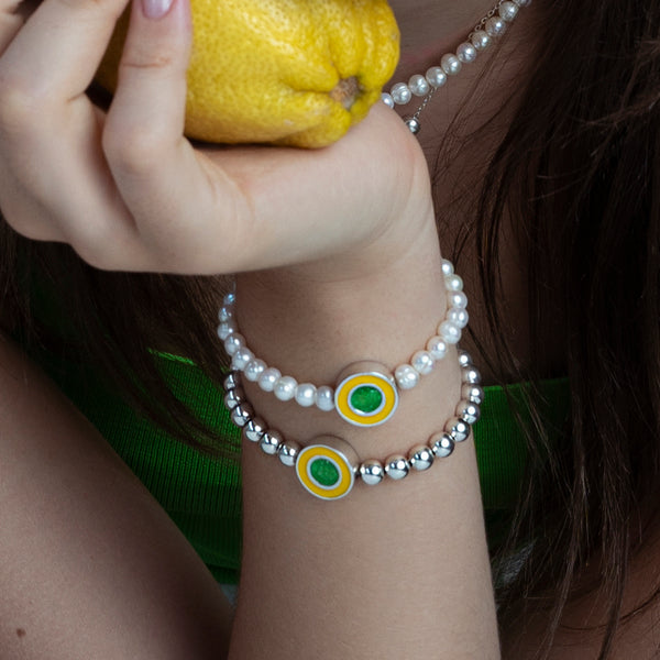 Lemon-Mint Slush Silver Bracelet