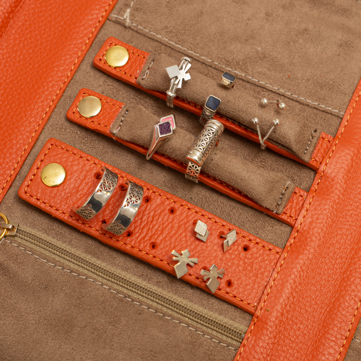 Orange Akeela Travel Jewelry Wallet