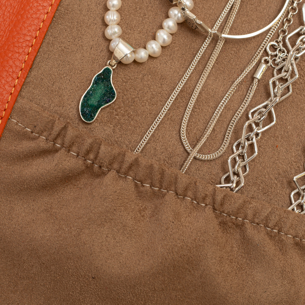 Orange Akeela Travel Jewelry Wallet