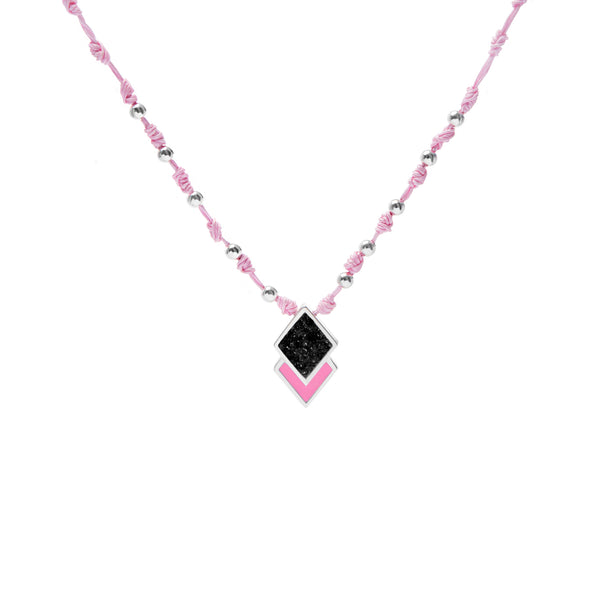 Pink Mosaic Rope Necklace