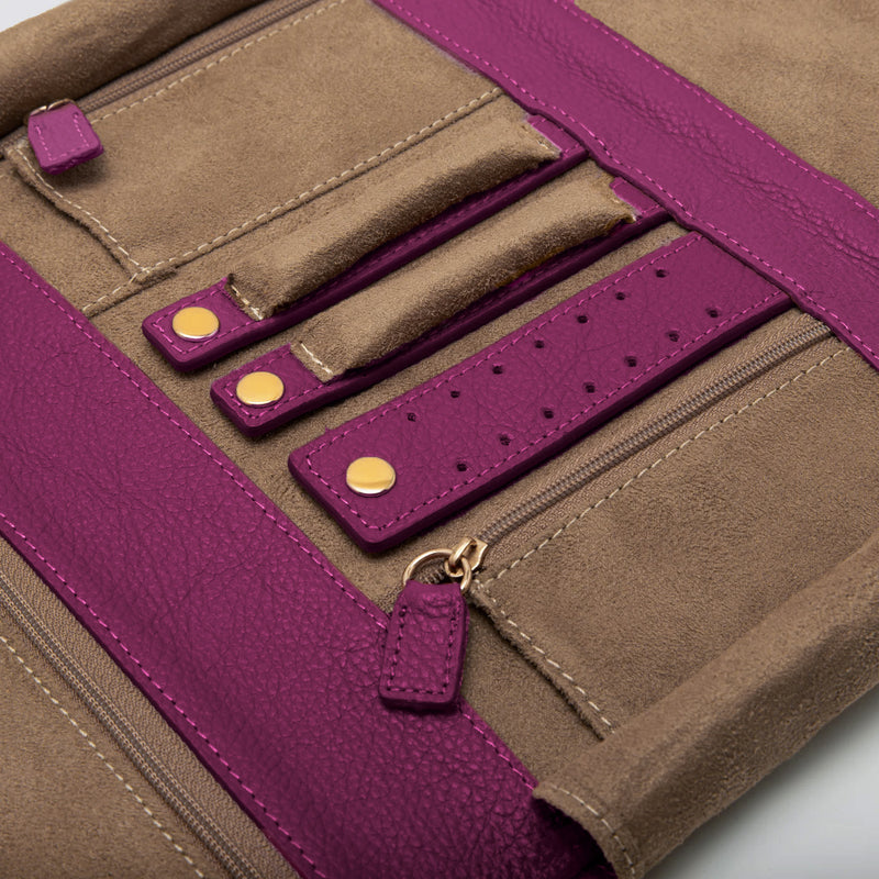 Fuschia Akeela Travel Jewelry Wallet