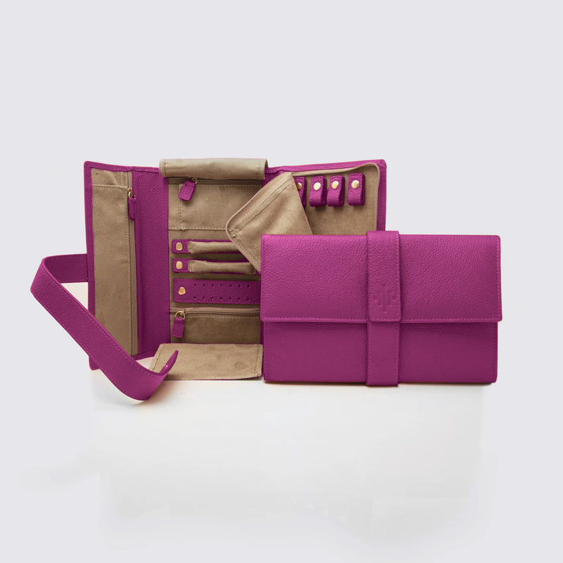 Fuschia Akeela Travel Jewelry Wallet